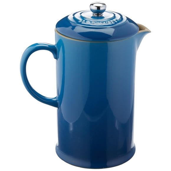 Prensa francesa Le Creuset de gres, 1 litro, color azul marsellés