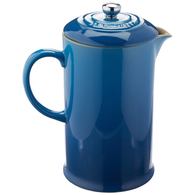Prensa francesa Le Creuset de gres, 1 litro, color azul marsellés