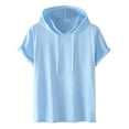 thumbnail image 5 of Letdown Men's Short Sleeve Hoodie T Shirts Casual Lightweight Solid Hoodies Pullover Tops Summer Tees, 5 of 5