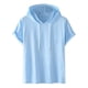 thumbnail image 1 of Camiseta con capucha ajustable de manga corta para hombre: color liso, mezcla de algodón, informal, para fiestas y actividades al aire libre, 1 of 4
