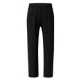 thumbnail image 6 of Men's Linen Pants Lightweight Drawstring Elastic Waist Pockets Loose Fit Straight Legs, 6 of 8