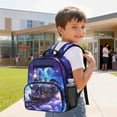 thumbnail image 4 of HUIACONG 13.5 Inch Galaxy Steam Train Kids School Backpack Adjustable Padded Shoulder Straps Water Resistant Multi Pocket Scratch Resistant Lightweight Large Capacity Bookbag for Toddler Elementary, 4 of 7