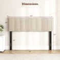 thumbnail image 3 of Gymax Upholstered Headboard Queen/Full Size Quilted Grid Linen Fabric Bed Frame Beige, 3 of 10