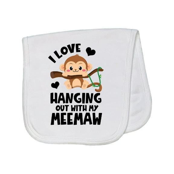 Inktastic Monkey I Love Hanging out with My Meemaw Baby Burp Cloth