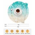 thumbnail image 6 of 13 Inch Round Placemats Set of 6, Teal Beige Ombre Coastal Non Slip Heat Insulation PP Table Mats, Nautical Beach Starfish Coral Summer Washable Place Mats for Kitchen Dining Party Table Decor, 6 of 7