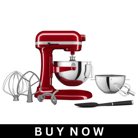 KitchenAid 5.5 Quart Bowl‑Lift Stand Mixer – Contour Silver, Powerful Motor with Attachments