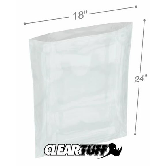 International Plastics PB61824 18 x 24 in. 6 Mil Flat Low Density Polyethylene Bags, Clear - Pack of 250