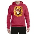 thumbnail image 2 of Lion With Sunglasses Animal Lover Unisex Graphic Hoodie Sweatshirt, Vintage Heather Red, Large, 2 of 3