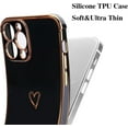 thumbnail image 2 of ZUKKASHAN for iPhone 13 Pro Max Case Cute Girls Silicone Heart Pattern Design Cases Fashion Plating Edge Ultra Thin Shockproof Protective Bumper Phone Case for iPhone 13 Pro Max, 2 of 7