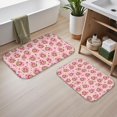 thumbnail image 2 of Strawberry and Girl Pink Pattern Bath Mat Set Of 2,Non-Slip Rug for Bathroom,Kitchen,Bedroom,Entrance, 30x17 and 23.5x15.7 Inches, 2 of 5
