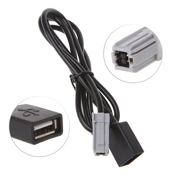 JUNTEX Car Aux Audio Media Wire To USB Adapter Conector For Toyota RAV4 EZ Verso Camry