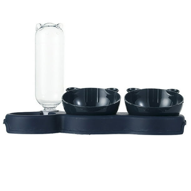 Plastic dog bowl double bowl automatic drinking water antioverturning