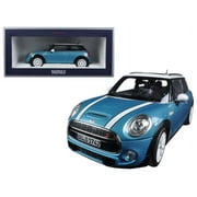 2015 Mini Cooper S Light Blue and White 1/18 Diecast Model Car by Norev
