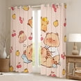 thumbnail image 2 of Homewish Cartoon Capybara Blackout Curtains Set of 2 (52x84 Each) For Children Teens,Kawaii Wildlife Window Curtains,Cute Animal Curtains and Drapes,Breathable Home Decor, 2 of 6