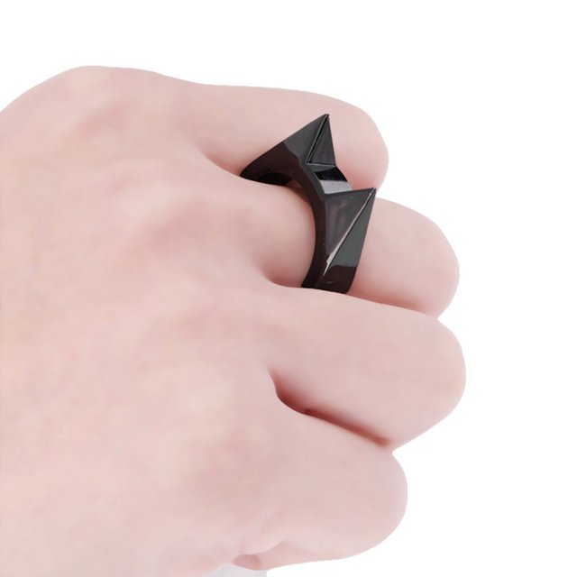 Anillo De Dedo Anillo de autodefensa Mujeres Hombres Joyería Seguridad Supervivencia Anillos de dedo (Gris)