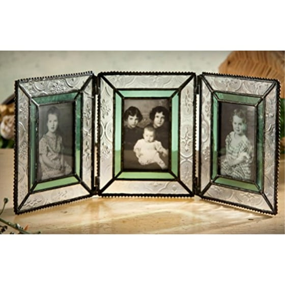 J Devlin Pic 122 3 Triple 2x3 Picture Frame Green Stained Glass J Devlin Pic 122 3 Triple 2x3 Picture Frame Green Stained Glass Holds Photos School Wallet Com