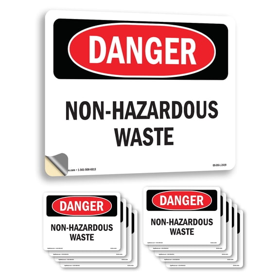Non OSHA Danger Vinyl Decal Label 18 Inch x 12 Inch - 10 Pack