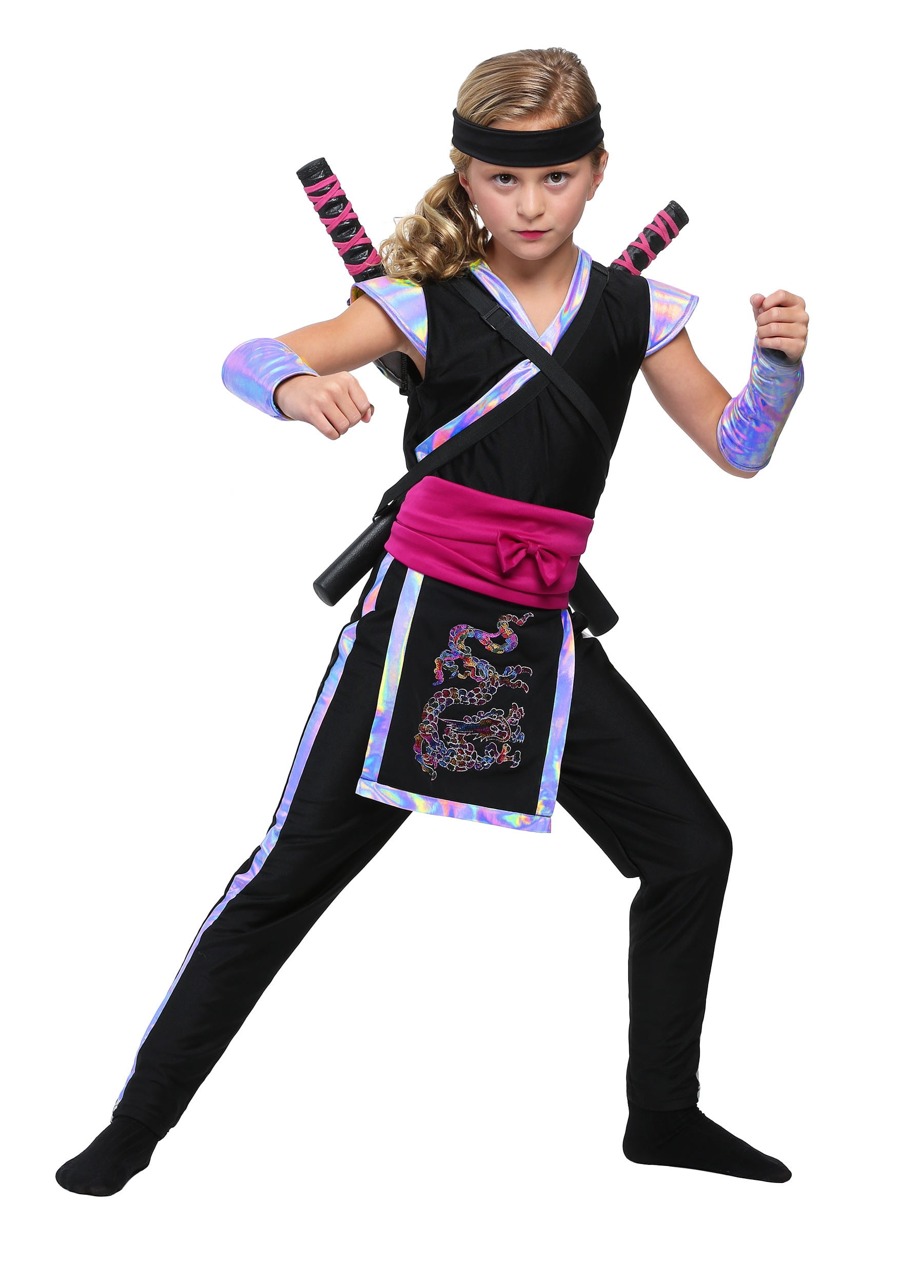 Girl’s Rainbow Ninja Costume - Walmart.com