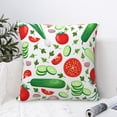 thumbnail image 6 of YFYANG Square Decorative Throw Pillow Case (Without Pillow Insert), Vegetable and Fruit Doodle Bedroom Sofa Car Cushion Cover, 24"x24", 6 of 9