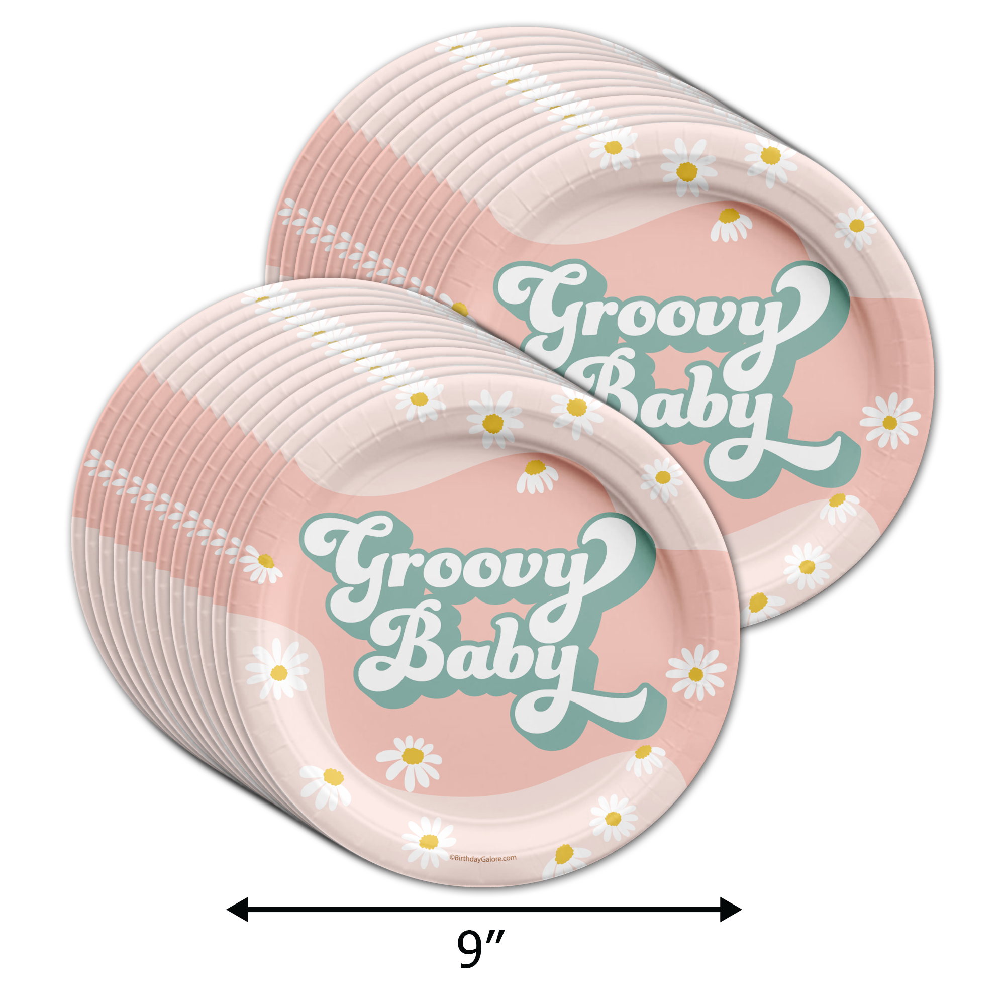 Groovy Baby Shower Party Tableware Set Includes Plates Napkins | Kit for 24