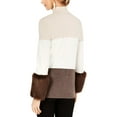thumbnail image 2 of Alfani Womens Faux Fur Cuff Pullover Sweater, Beige, X-Large, 2 of 2