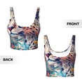 thumbnail image 5 of Lsque Vibrant Leopard In Flowers Printed Women'S Sports Bra, Compression, Moisture Wicking, High-Impact Sports Bra For Women,Supportive sports bra-Small, 5 of 9