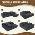 thumbnail image 3 of edx 108" Convertible Sectional Couches Comfy Fluffy 4 Seat Memory Foam Sectional Sofa Upholstered Couches for Living Room Bedroom,No Assembly Required,(Right Facing Chaise)Dark Grey, 3 of 7
