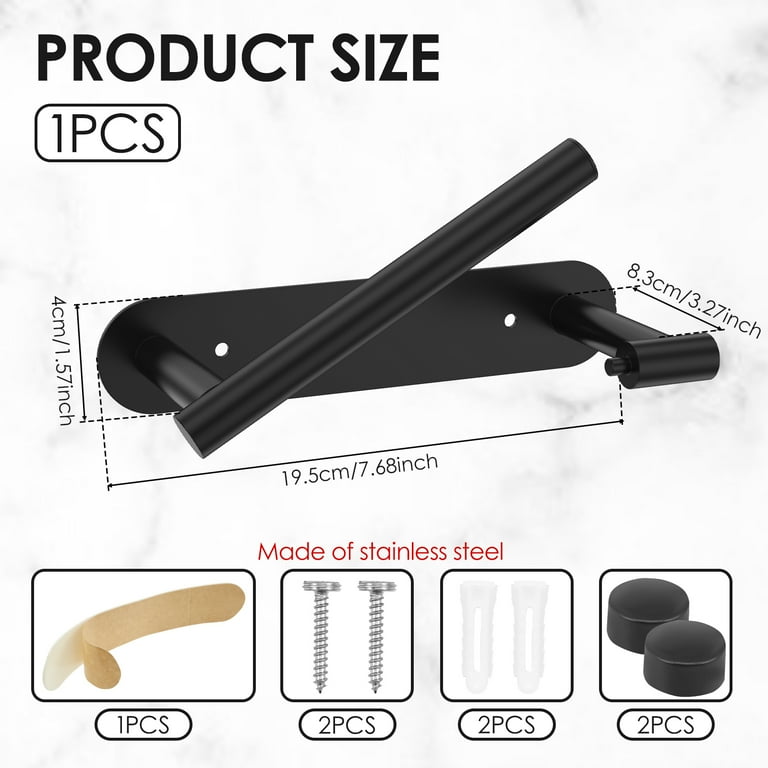 Wall-Mounted Stainless Steel Toilet Paper Holder, Matte Black photo 2