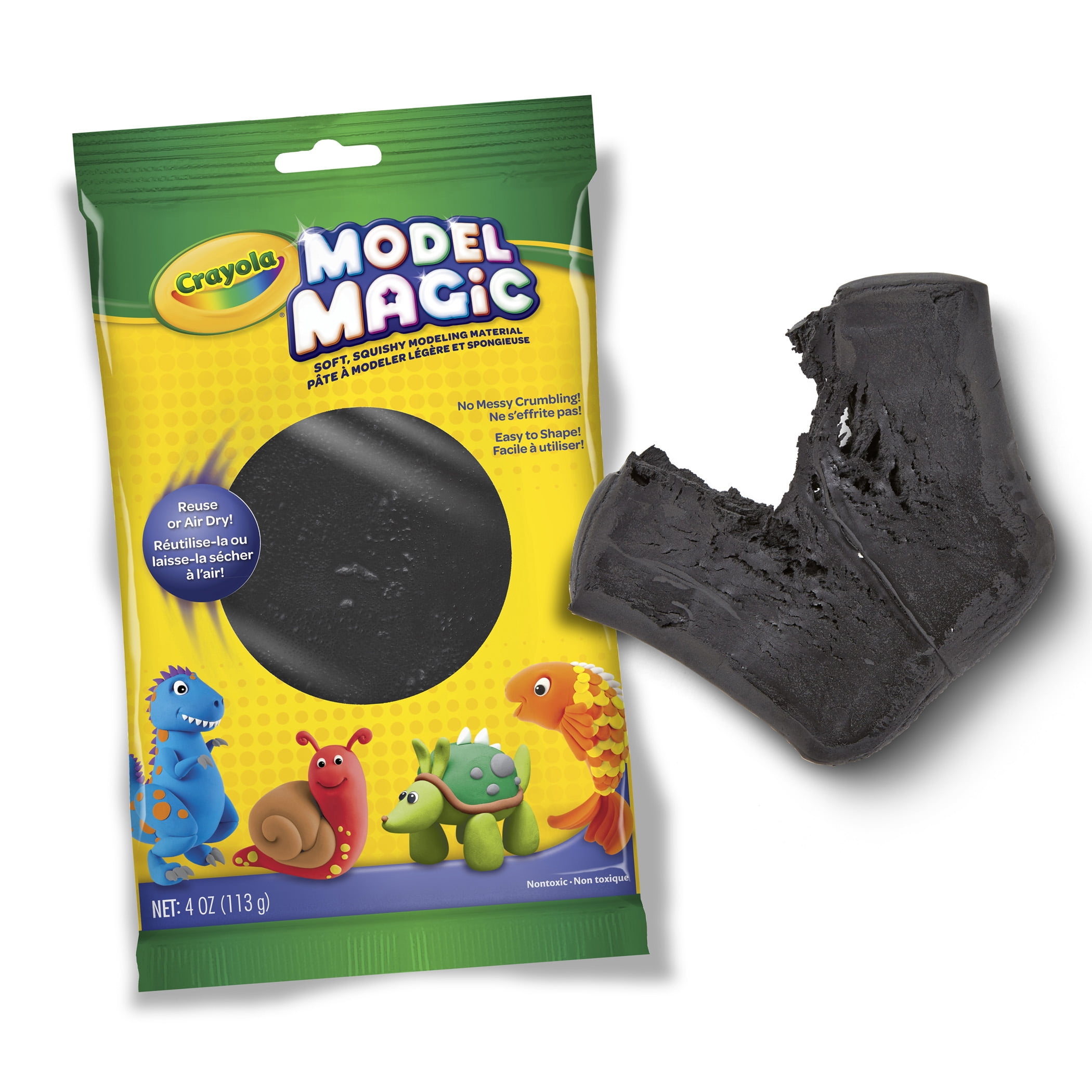 Crayola Model Magic Modeling Compound, Black, 4 oz Packs, 6 Packs