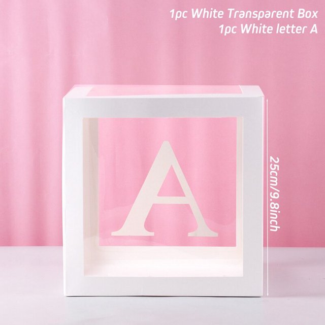 Caja transparente personalizada con alfabeto para decoración de Baby Shower, niño y niña, decoración para fiesta de primer cumpleaños y boda