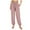 Pink, variant on Womens Pajama Pants Solid Color Elastic Waist Pocket Casual Sleep Pants