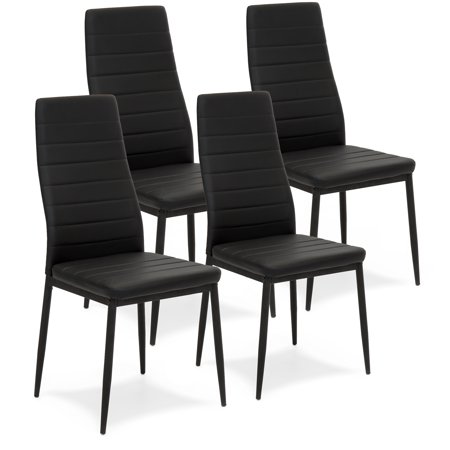 Best Choice Products Set of 4 Modern High Back Faux Leather Dining Chairs with Metal Frame, (Best Angle For Chair Back)