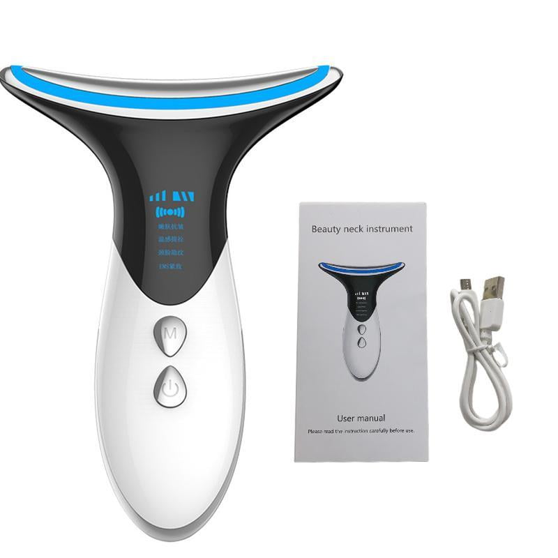 TONKBEEY Neck Beauty Device, Hand held Neck Face Lifting Tightening Anti-Aging Vibration Deep Wrinkle Removal Beauty Device