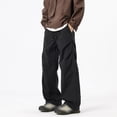 thumbnail image 2 of Pantalon Décontracté à Coupe Ample et Jambe Droite pour Tous les Jours avec Design Plissé, Adapté à la Mode de Rue Extérieure d'Automne et au Style Polyvalent, 2 of 3