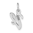 thumbnail image 2 of Auriga 14k White Gold Script Letter V Pendant for Women, 2 of 6