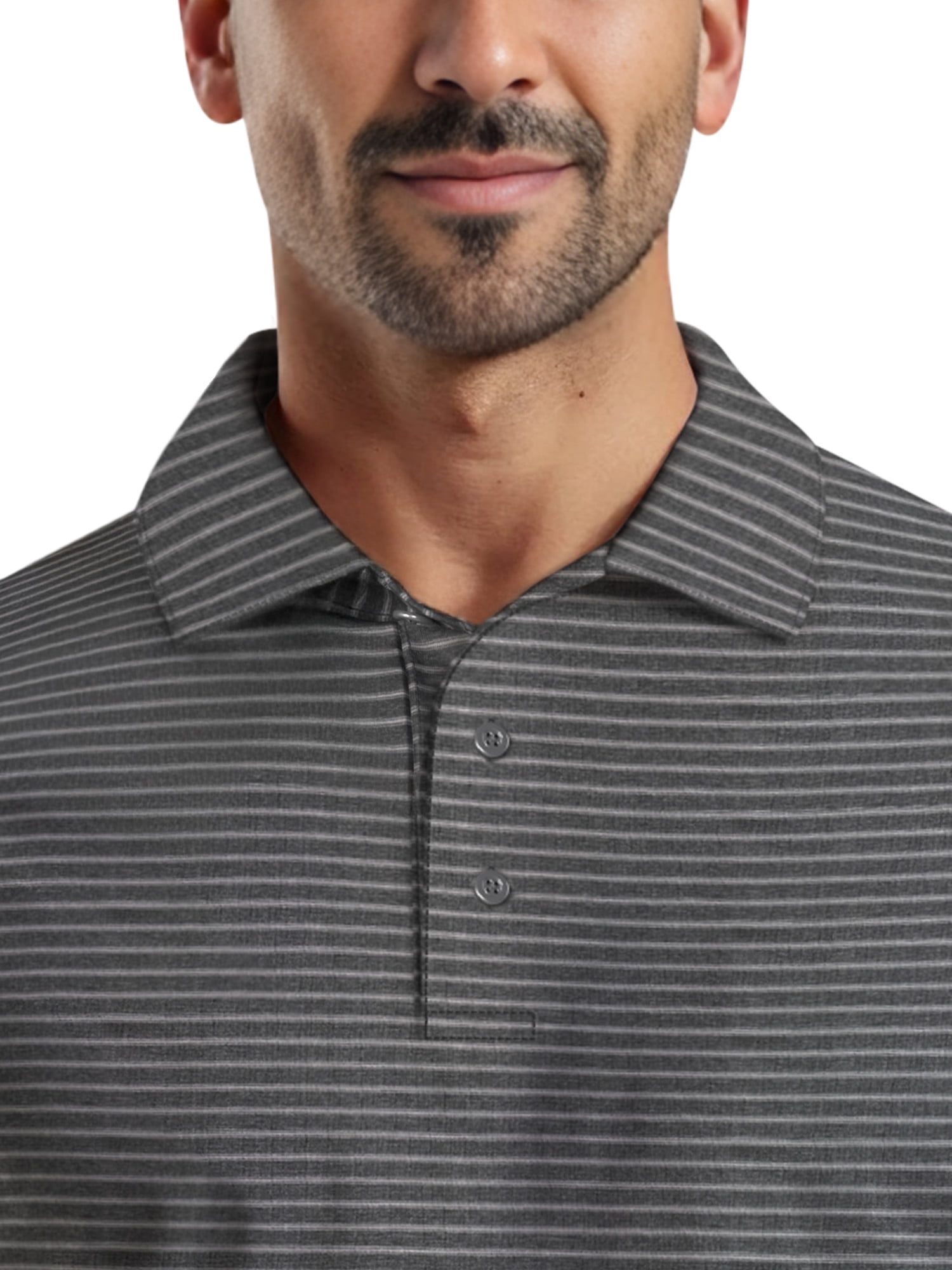 Ben Hogan Men's & Big Men's Performance Heather Stripe Short Sleeve Golf Polo Shirt, Sizes S-5XL