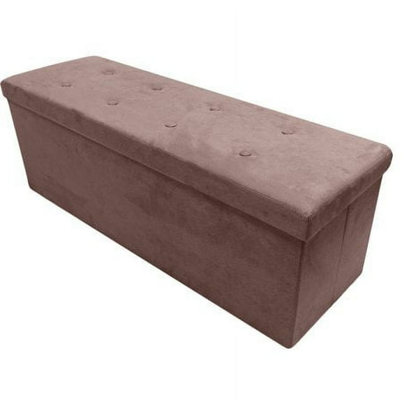 Sorbus Storage Bench Chest with Collapsible/Folding Bench Ottoman with Cover, Small