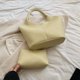 thumbnail image 4 of Bolso Cesta Likrtyny gran Capacidad cuero suave amarillo, 4 of 9