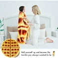 thumbnail image 3 of Waffles Blanket, Giant Flour Waffles Throw Blanket, Novelty Waffles Blanket for Your Family, Soft and Comfortable Flannel Waffles Blanket. (Brown and Yellow,60 inches), 3 of 6