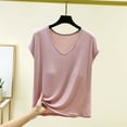 thumbnail image 2 of Jerdar Women's Summer Casual V Neck Shirt Short Sleeve Oversized T Shirts Daily Wear Tee Tops L, 2 of 5