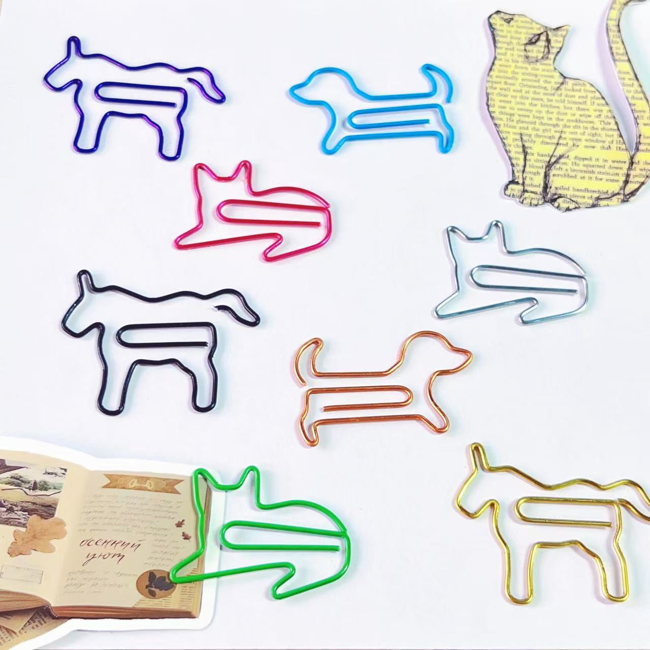 140pcs High-quality Cute Paper Clips with Metal Coating - Office Supplies, Paper Clips, Folders, Bookmark Clips, Multi-color, Metal Paper Clips for Office Supplies, , Novelty Clips