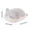 thumbnail image 2 of Crouching Cat Plush – Soft Ginger Cat Stuffed Animal with High-Elastic PP Cotton – Kawaii Cat Pillow for Relaxation, Nap, Home Decor – Gray, 2 of 5