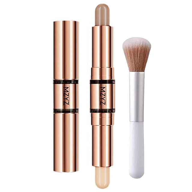 Double Head Makeup Stick-Highlighter & Contour, Natural Double-End Highlight Contour Stick with Face/Eye Shadow/Nose/Hairline