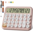 thumbnail image 1 of Calculadora MECÁNICA DECKLIT de 12 dígitos con pantalla LCD de 5 pulgadas, color rosa, 1 of 6
