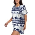 thumbnail image 2 of "Wukai Sea Underwater Animals1 Women's Pajama Set - Short-Sleeve Top and Shorts with Elastic Waistband and Pockets for Loungewear, Yoga, and Casual Wear-4X-Large, 2 of 8