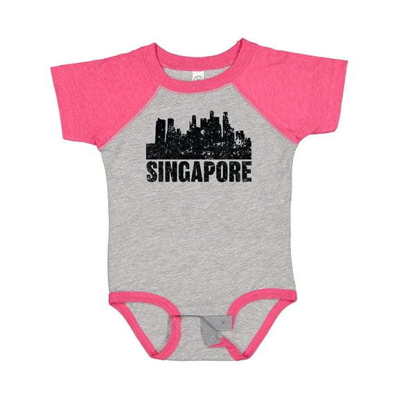 Inktastic Singapore City Skyline with Grunge Boys or Girls Baby Bodysuit