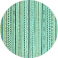 thumbnail image 1 of Ahgly Company Indoor Round Abstract Light Blue Modern Area Rugs, 4' Round, 1 of 4