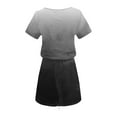 thumbnail image 5 of Summer Dresses for Womens 2025 Plus Size Fashion Solid Color Short Sleeve V-Neck Mid-Calf Dress, 5 of 5