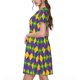 thumbnail image 2 of Easygdp Mardi Gras para Vestido Transpirable de Mujer, Vestido Suelto de Manga Corta con Pliegues y Bolsillos para el Verano, 2 of 6