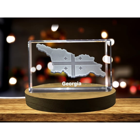 Georgia 3D Engraved Crystal 3D Engraved Crystal Keepsake/Gift/Decor/Collectible/Souvenir